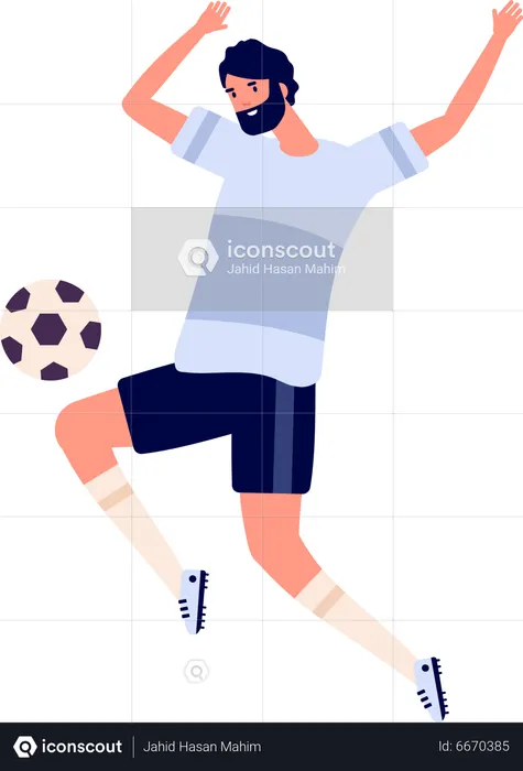Male Football Player  Illustration