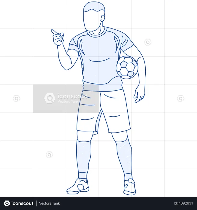 Male footballer  Illustration