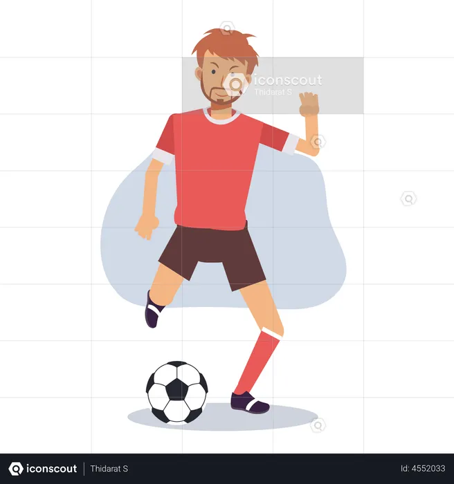 Male Footballer  Illustration