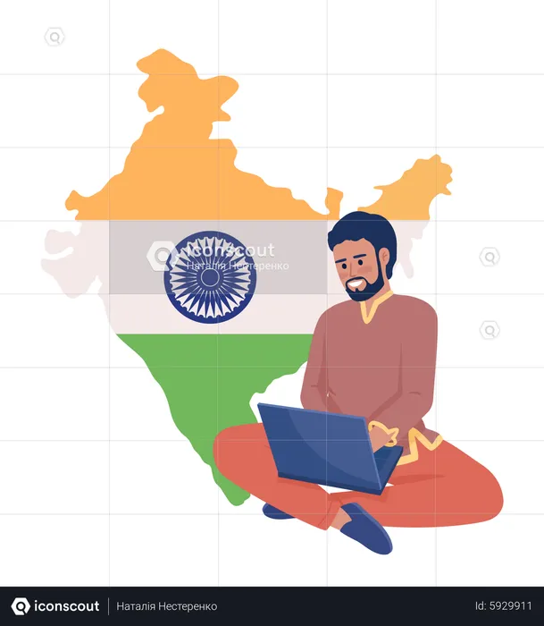 Male freelancer from India  Illustration