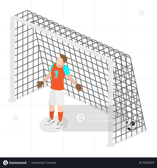 Male goalkeeper standing  Illustration