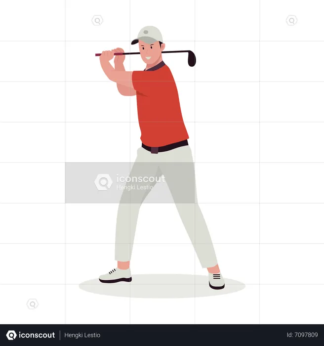 Male Golf player  Illustration