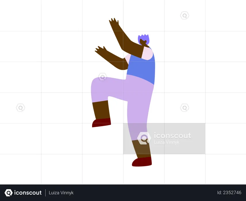 Male guide doing aerobics  Illustration