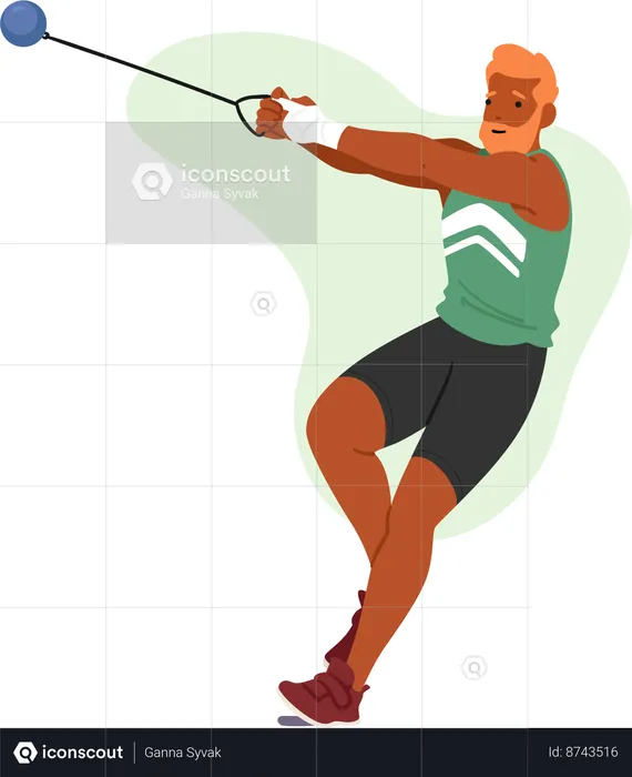 Male hammer thrower  Illustration