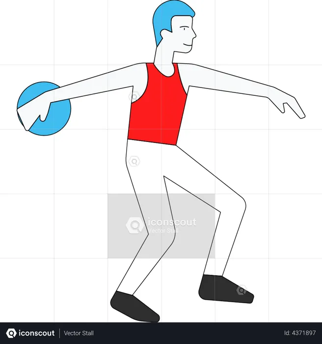 Male hammer thrower  Illustration