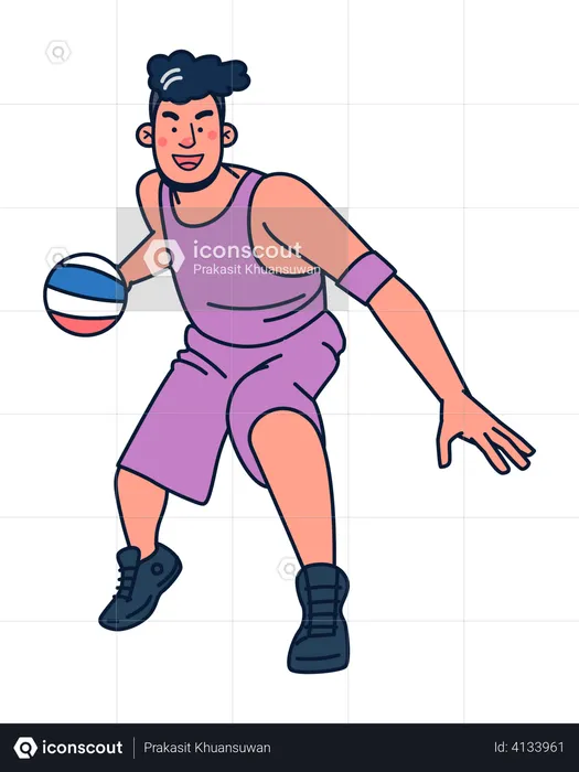 Male handball player  Illustration