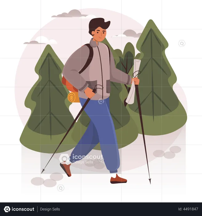 Male hiker  Illustration