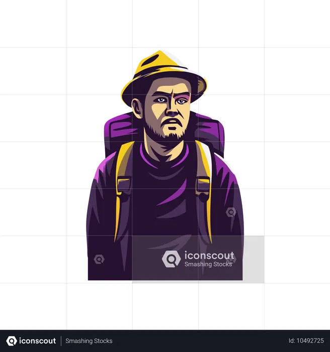 Male Hiker  Illustration