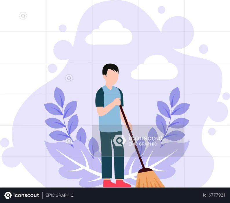 Male house keeper  Illustration