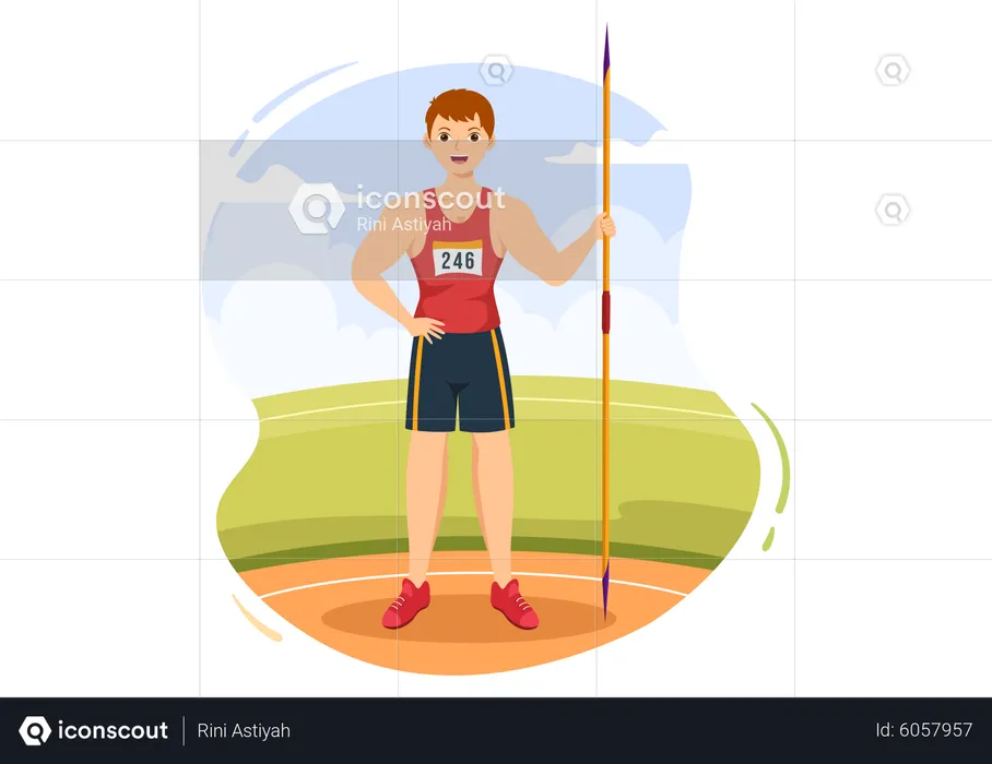 Male javelin thrower  Illustration