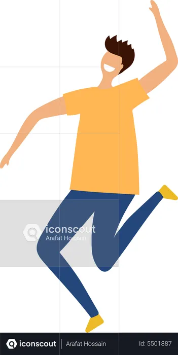 Male Jumping In Air  Illustration