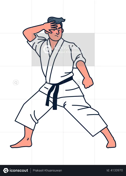 Male karate player  Illustration