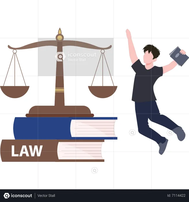 Male lawyer is graduating in law  Illustration