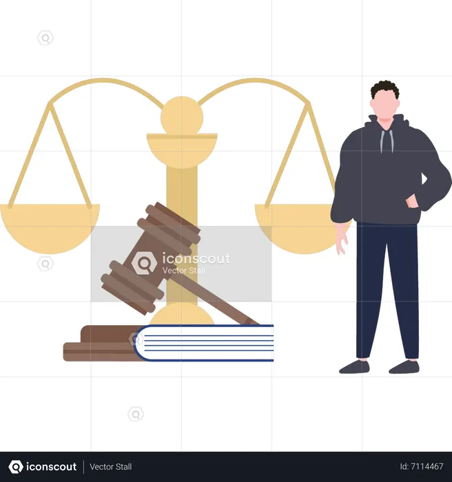 Male lawyer is taking legal action  Illustration