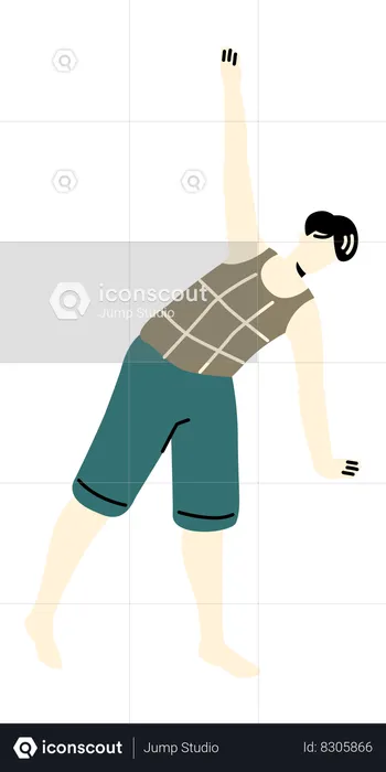 Male manager doing Office Exercise  Illustration