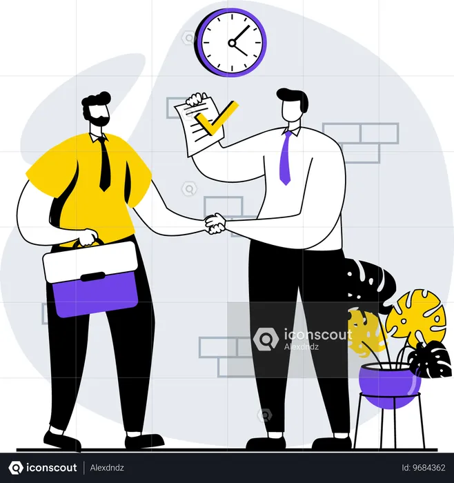 Male Manager Hiring candidate  Illustration