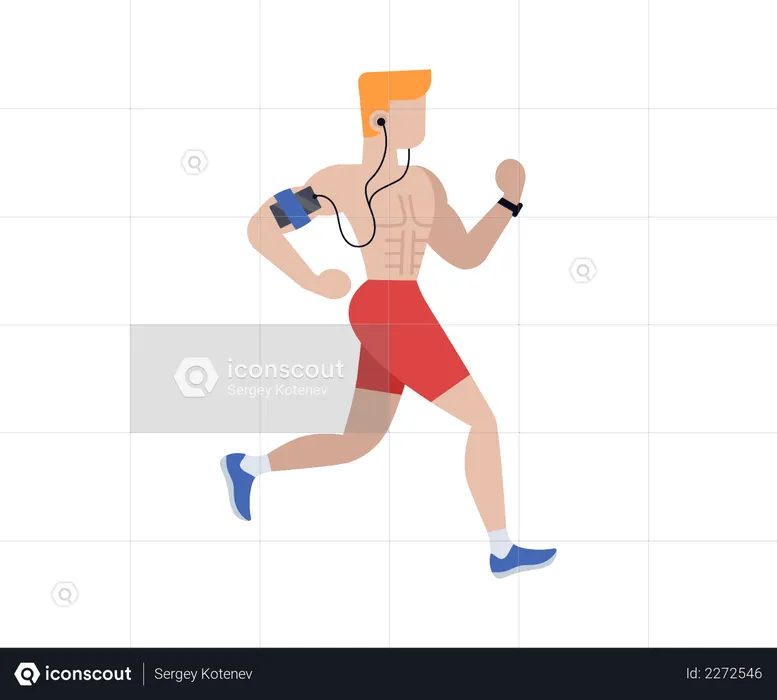 Male marathon runner  Illustration