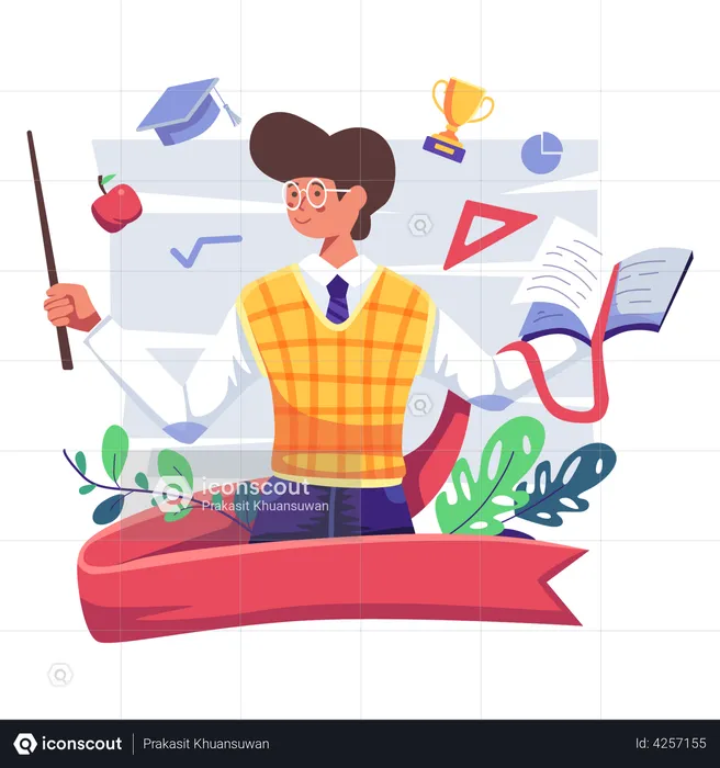 Male Mathematics teacher  Illustration