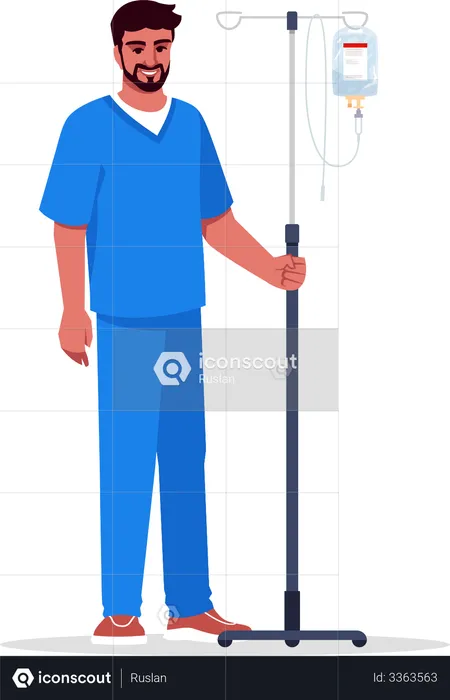 Male Medical Assistant  Illustration