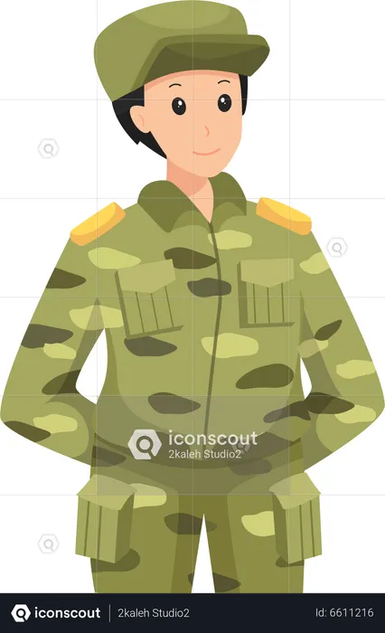 Male Military Officer  Illustration