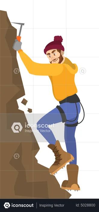 Male Mountain climber  Illustration