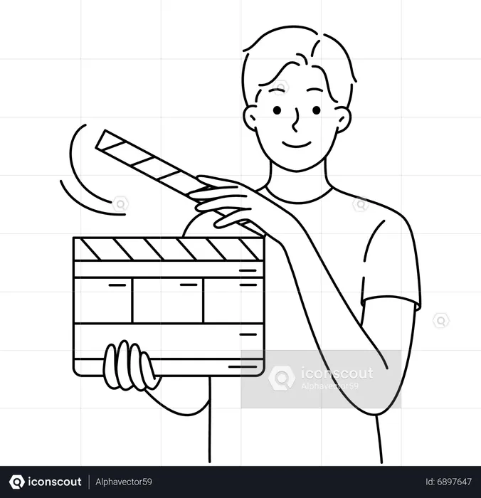 Male movie director  Illustration