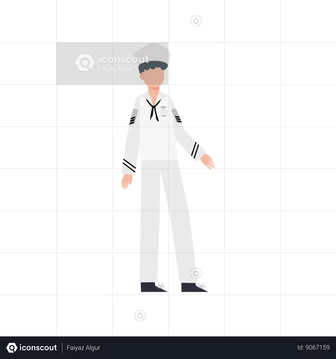 Male Navy Sailor  Illustration