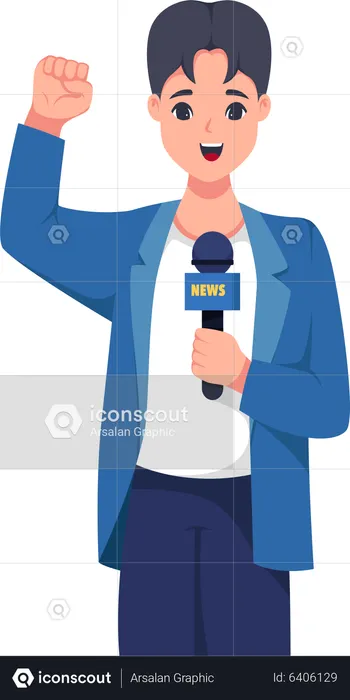 Male News Reporter  Illustration