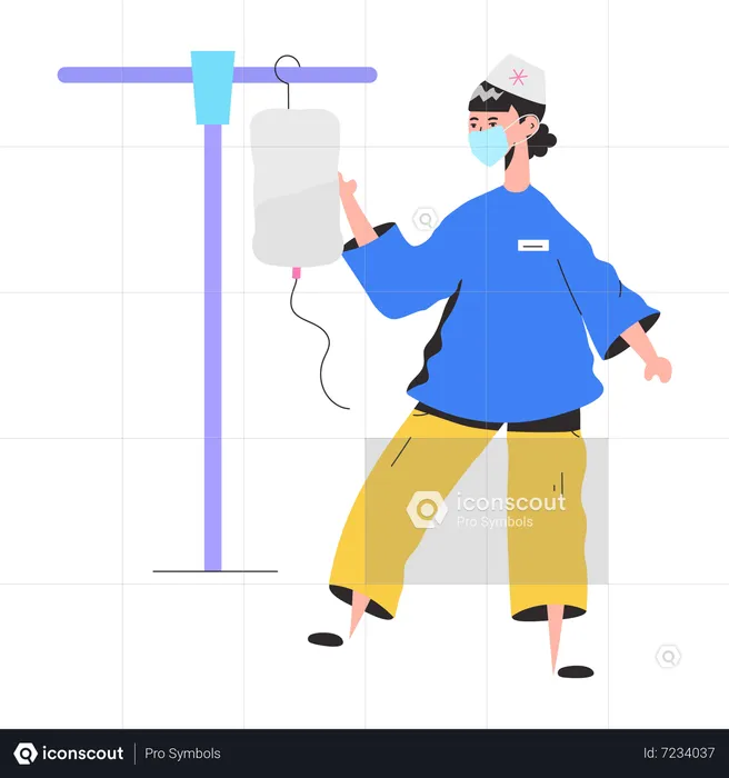Male Nurse working at hospital  Illustration