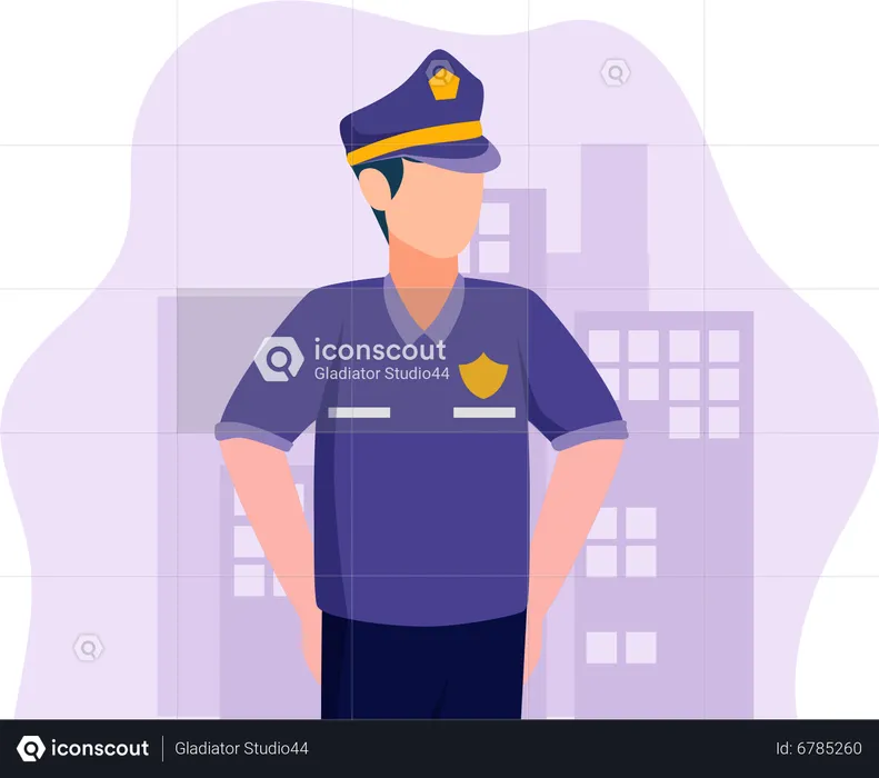 Male Officer  Illustration