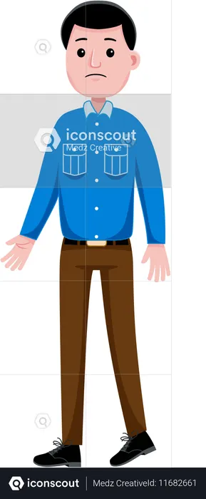 Male officer walking  Illustration