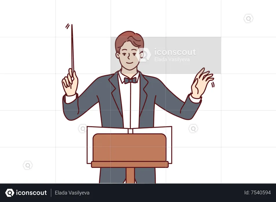 Male Orchestra Conductor  Illustration