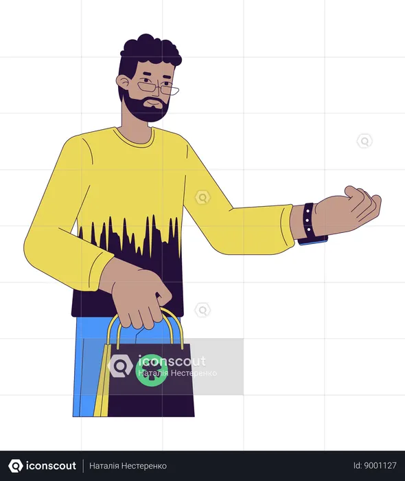 Male pharmacy customer with nfc watch  Illustration