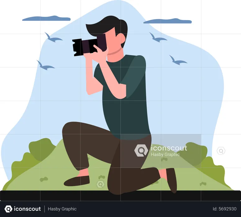 Male Photographer  Illustration