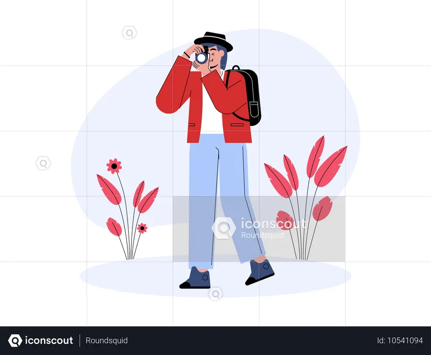 Male Photographer holding camera  Illustration