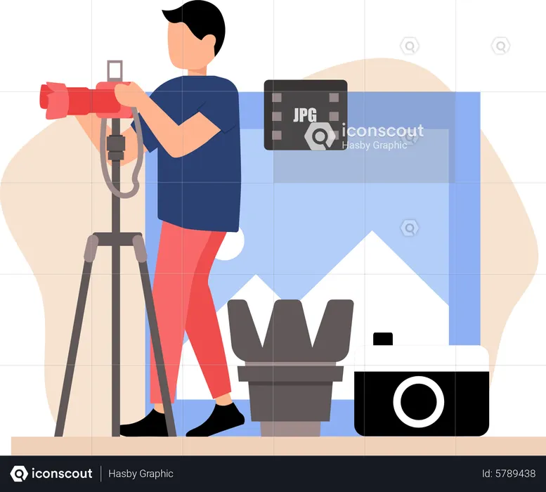 Male Photographer  Illustration