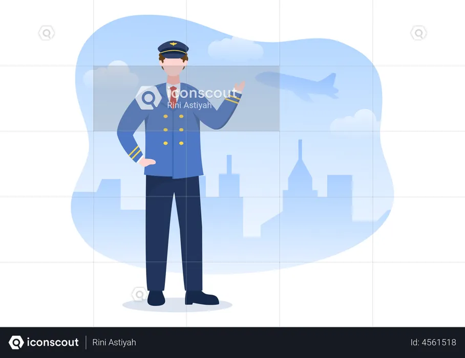 Male Pilot  Illustration