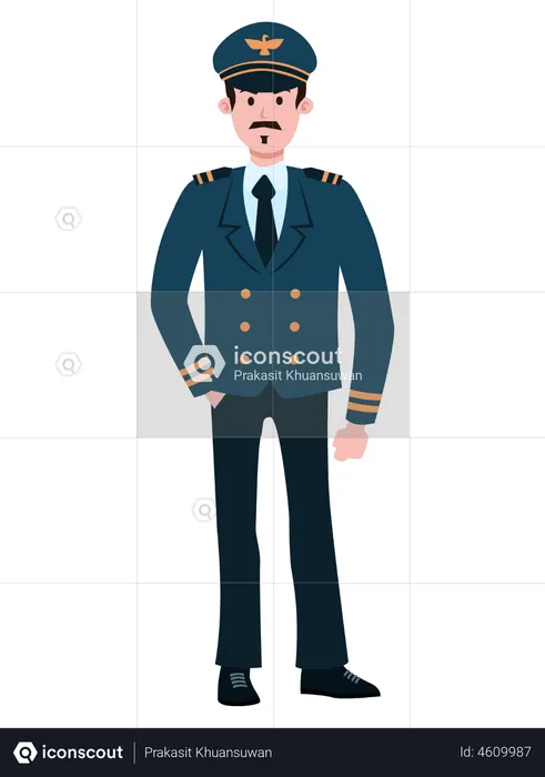 Male Pilot  Illustration