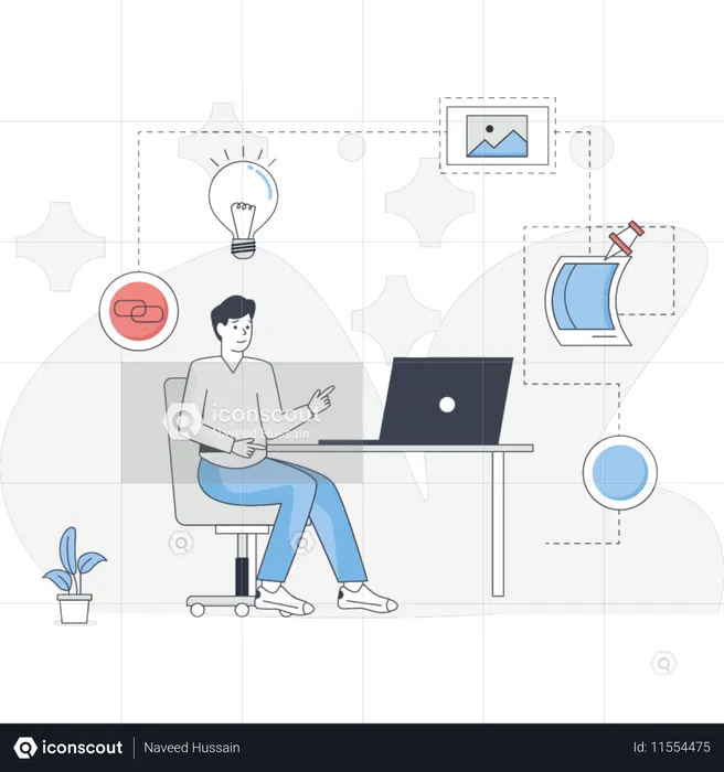 男性企画業務  イラスト