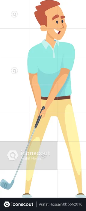 Male Play Golf  Illustration