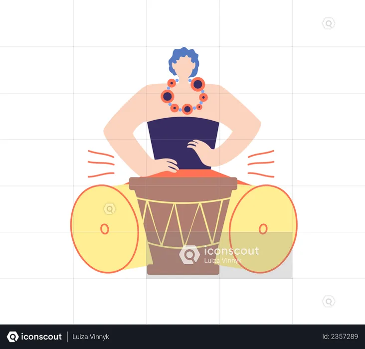 Male playing drum  Illustration