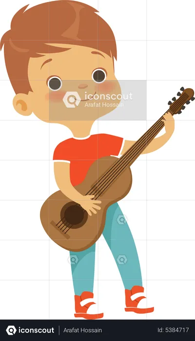 Male Playing Guitar  Illustration