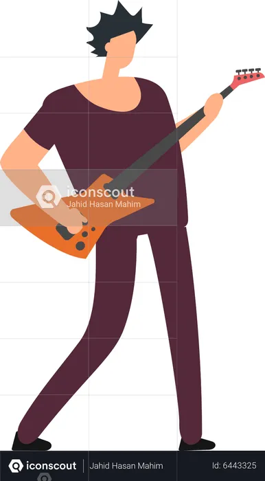 Male playing guitar  Illustration