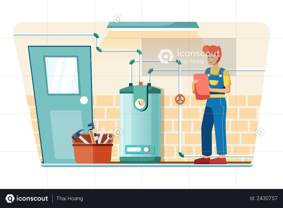 Male plumber  Illustration