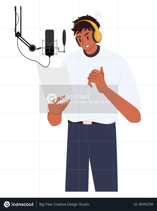 Male podcast message  Illustration