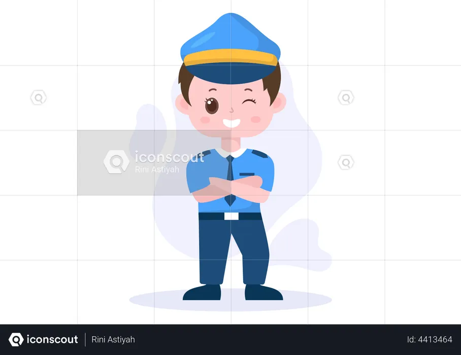 Male police officer  Illustration