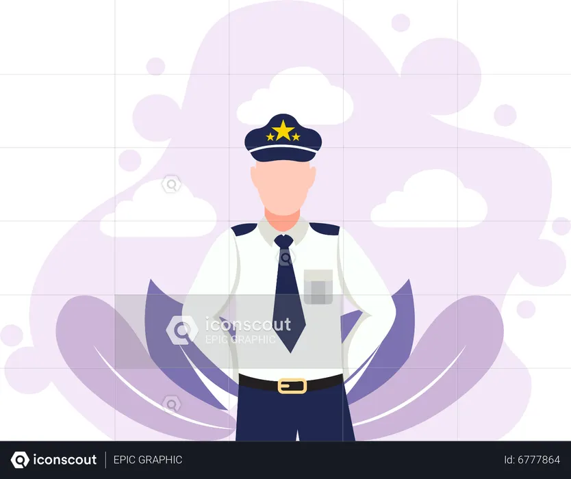 Male police officer  Illustration