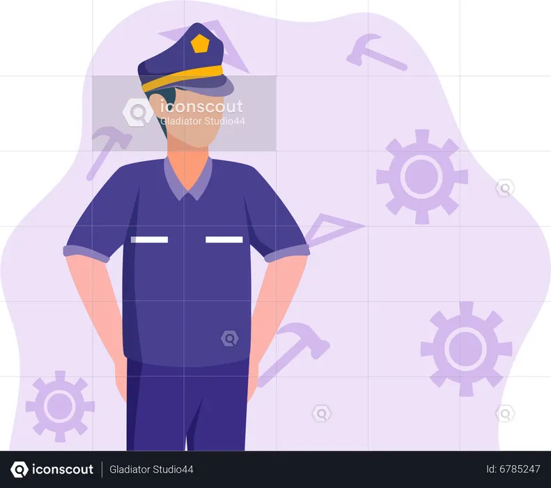 Male Police Officer  Illustration