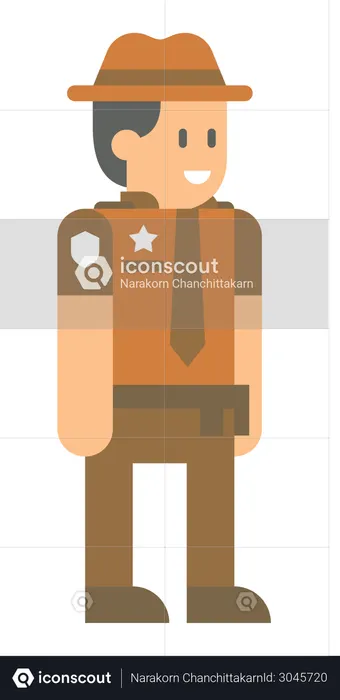 Male police officer  Illustration