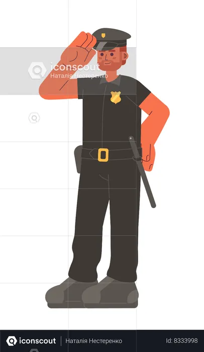 Male police officer smiling  Illustration